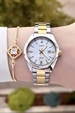 Casio CSISTE80 Gold Gümüş Renk Hediye Paketli Kadın Kol Saati ve Bileklik