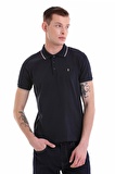 Lacivert Regular Fit Düz 100% Pamuklu Polo Yaka Tişört | M