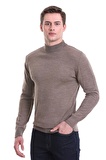 Vizon Regular Fit Düz Yarım Balıkçı Yaka Yünlü Triko Kazak | XL