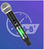 Kablosuz Karaoke Çift Mikrofon 6.35mm Sahne Performansı Partiler Aktiviteler Amfi Hoparlör Için Wn06 
