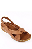 TABA ANTİK Gön Hakiki Deri Kadın Dolgu Taban Sandalet 42304