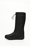 SİYAH Gön Yuvarlak Burun Ön Fermuarlı Kadın Kar Botu 46576