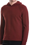 Kiremit Regular Fit Jakarlı Kapüşonlu Triko Kazak | XL