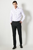 Erkek Beyaz Ütü Gerektirmeyen Kırışmaz Slim Fit Dar Kesim %100 Pamuk Ata Yaka Gömlek