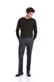 Kahverengi Regular Fit Jakarlı Bisiklet Yaka Yünlü Triko Kazak | XL