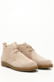 PUDRA SÜET Gön Hakiki Deri Oxford Kalıp Kauçuk Taban Bağcıklı Kadın Günlük Bot 51456