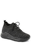 SİYAH Gön Yuvarlak Burun Dolgu Taban Triko Kadın Sneaker 35190