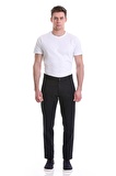 Lacivert Regular Fit Desenli Pamuklu Yandan Cepli Basic Kanvas Pantolon | 42