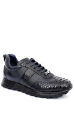 LACİVERT PİTON Gön Platinum Hakiki Deri Bağcıklı Erkek Sneaker 34490