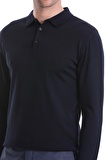 Lacivert Regular Fit Düz Polo Yaka Triko Kazak | M