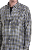 Haki Comfort Fit Kareli Düğmeli Yaka Uzun Kollu Casual Gömlek | S