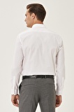 Erkek Beyaz Ütülemesi Kolay Slim Fit Dar Kesim Klasik Yaka Pamuklu Gömlek