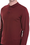 Kiremit Regular Fit Düz Polo Yaka Triko Kazak | 3XL