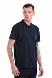 Lacivert Regular Fit Cepli Polo Yaka Merserize Pamuk T-shirt | L