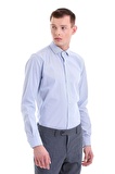 Mavi Comfort Fit Desenli 100% Pamuklu İtalyan Yaka Uzun Kollu Spor Gömlek | L
