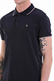 Lacivert Regular Fit Düz 100% Pamuklu Polo Yaka Tişört | M
