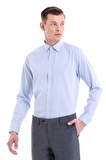 Mavi Comfort Fit Desenli 100% Pamuklu Slim Yaka Uzun Kollu Spor Gömlek | M
