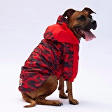 Pawstar Kırmızı Dijon Polarlı Su Geçirmez Orta-Büyük Irk Köpek Yağmurluğu