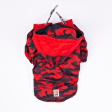 Pawstar Kırmızı Dijon Polarlı Su Geçirmez Orta-Büyük Irk Köpek Yağmurluğu