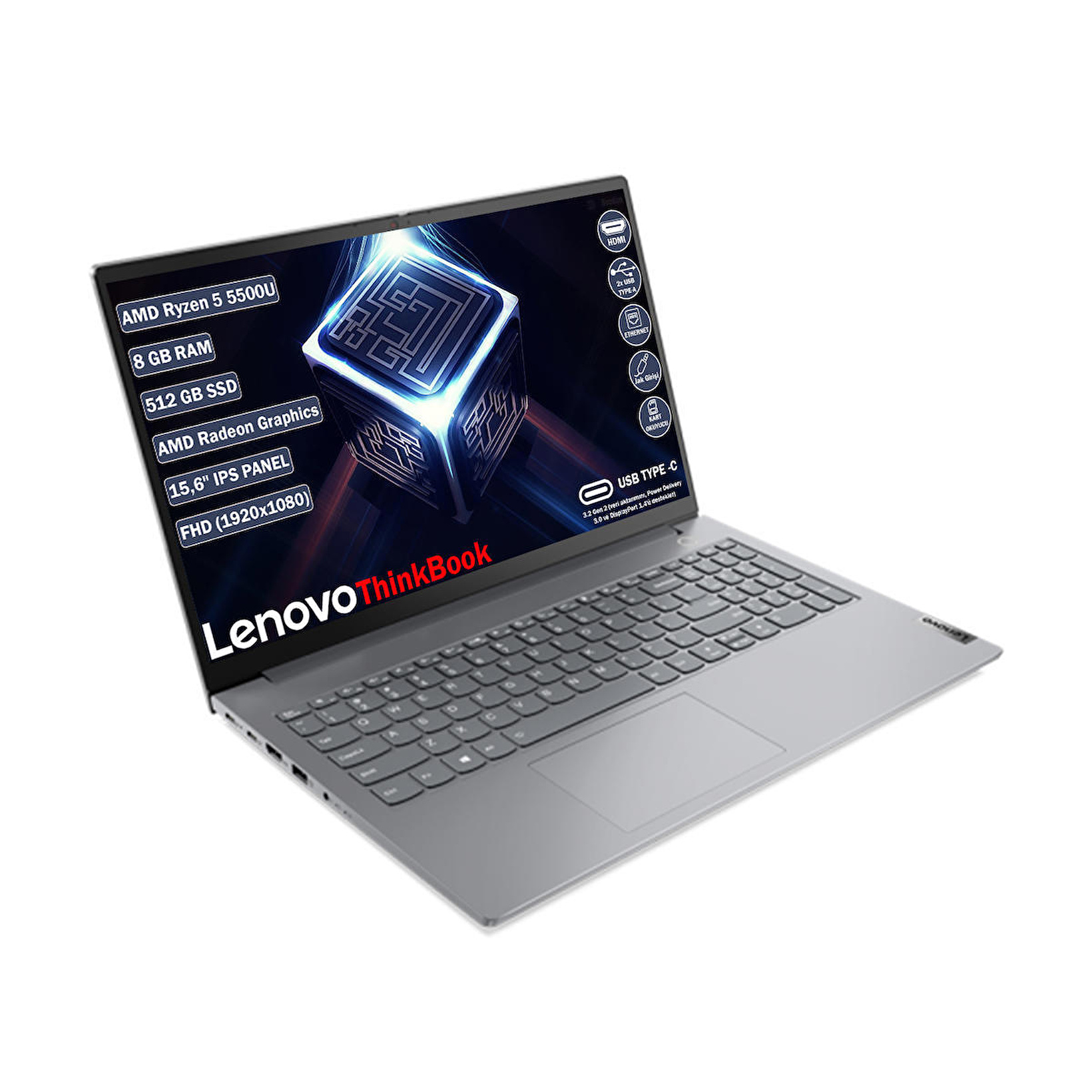 Lenovo Thinkbook 15 G3 Acl Amd Ryzen 5 5500U 8 GB 512 GB SSD 15,6" FHD ...