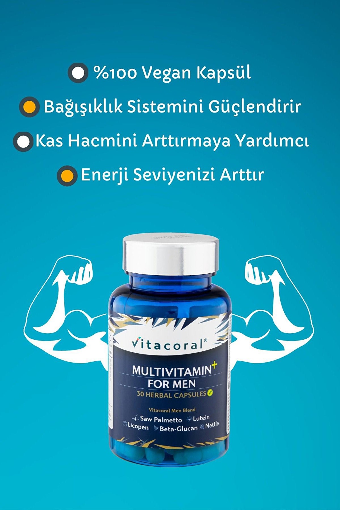 Multivitamin For Men 30'lu Bitkisel Kapsül - Vitaminler Ve Mineraller ...