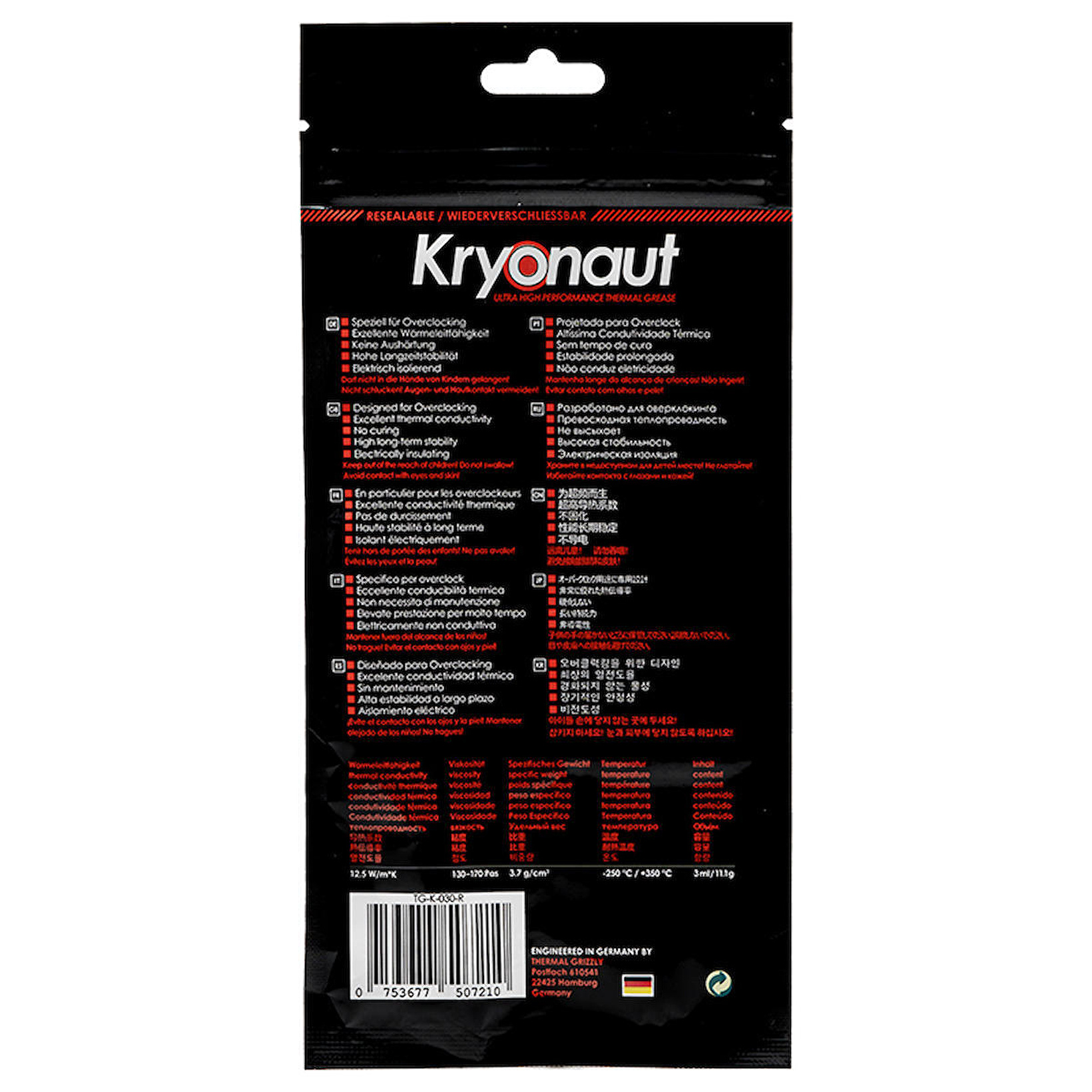 Thermal Grizzly 11,1gr Kryonaut Yüksek Kaliteli Termal Macun (TG-K-030 ...