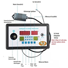 YATE10 ZFX-W9005-V3 220Volt Kuluçka Kontrolörü (Isı-Nem-Çevirme-Fan)
