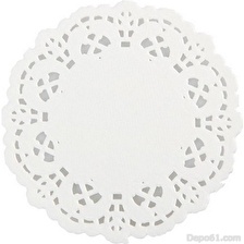 Dantel Kağıt Karton Çay Meşrubat Bardak Altlığı - Beyaz - 9 Cm. - 500 Adetlik Paket
