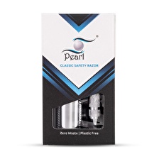 Pearl Shaving Krom Taraksız Jiletli Tıraş Makinesi, - 10 Adet Gentleman Yaprak Jilet Hediyesidir Babalar Günü Hediyesi, SSH-05