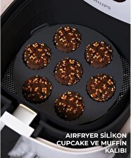 4 Parça Silikon Mutfak Seti Fırın Tutacak Airfryer Muffin Bölmeli Kalıp HH