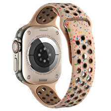 Gpack Apple Watch 9 45mm Kordon Delikli Çift Renk 2023 Seri Silikon