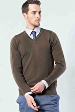 Tudors Slim Fit Dar Kesim V Yaka Pamuklu Erkek Kaz