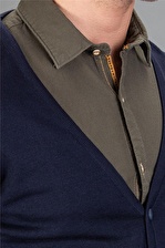 Tudors Slim Fit Dar Kesim Düğmeli Düz Pamuk Erkek Hırka