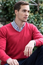 Tudors Slim Fit Dar Kesim V Yaka Pamuklu Erkek Kaz