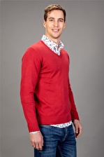 Tudors Slim Fit Dar Kesim V Yaka Pamuklu Erkek Kaz