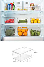 Buzdolabı Organizer Düzenleyici Şeffaf 3 Adet Orta Boy Sebze Meyve Saklama Kabı Kapaklı