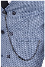 DeepSEA Erkek Mavi Desenli Slim Fit Cepken Yelek 2200008