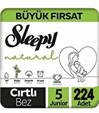 Sleepy Natural 5 Numara Junior 224'lü Bebek Bezi