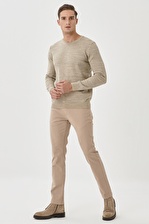 Erkek Bej Kanvas Slim Fit Dar Kesim 5 Cep Pantolon