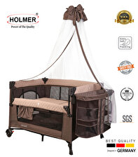 Holmer Maxi Comfort Coolstyle (Anne Yanı) Cibinlikli Deluxe Oyun Parkı/Anne Yanı 70x110cm Kahverengi