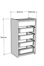 CMK Store Tezgah Üstü Çok Amaçlı Baharatlık 3 Raflı Mutfak Rafı 40x10 cm Atlantik Çam