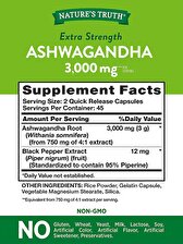 Nature's Truth Ashwagandha Root 3000 mg 90 Quick Release Capsules