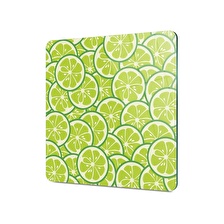 Decovetro Cam Kesme Tahtası Kare Misket Limon Desenli