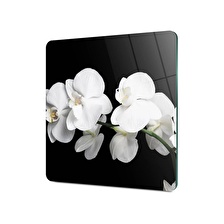 Decovetro Cam Kesme Tahtası Kare Orkide Desenli 30x30 Cm