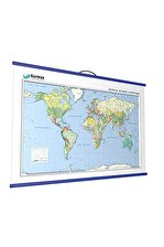 Kabartma Dünya Siyasi Haritası Bölgeler 70x100