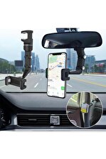 Dikiz Aynası Uyumlu Telefon Tutucu Araba Içi Navigasyon Tutacağı Çok Fonksiyonlu