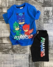 Pijamaskeliler Desenli Mavi Renk Şortlu Takım