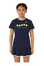 Asics Tennis Graphic Tee Lacivert Kız Çocuk Tenis Tişört
