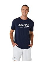 Asics Court Tennis Graphic Tee Erkek Lacivert Tenis Tişört