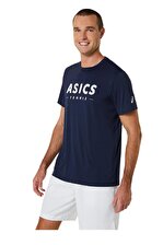 Asics Court Tennis Graphic Tee Erkek Lacivert Tenis Tişört